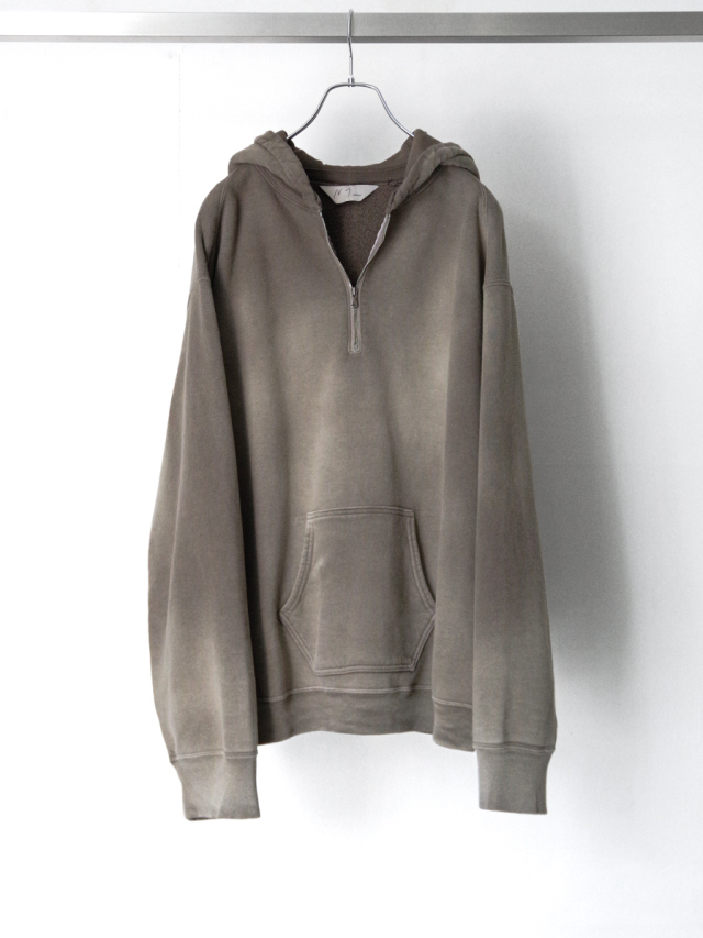 ANCELLM "FLEECE-LINED SWEAT HOODIE" - P.BEIGE