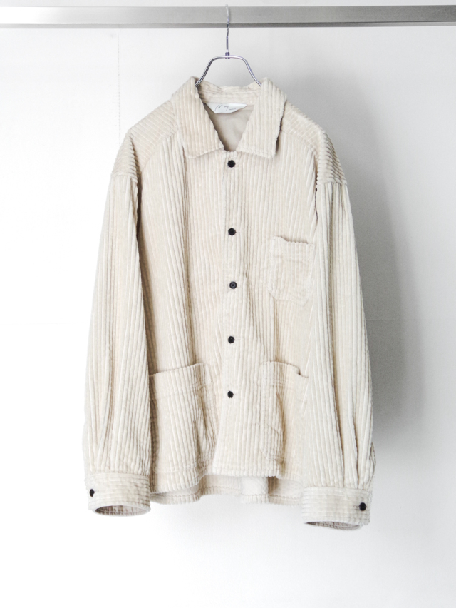 ANCELLM "CORDUROY OPEN COLLAR SHIRT" - IVORY