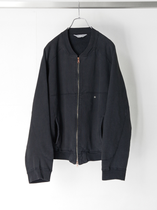 ANCELLM "FLEECE-LINED SWEAT VERSITY SHIRT" - BLACK