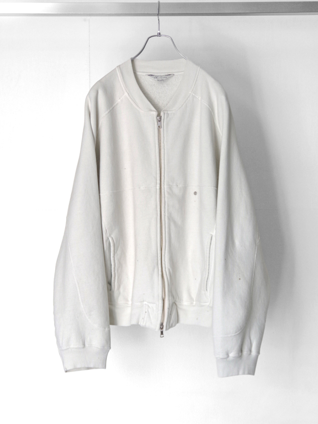 ANCELLM "FLEECE-LINED SWEAT VERSITY SHIRT" - WHITE