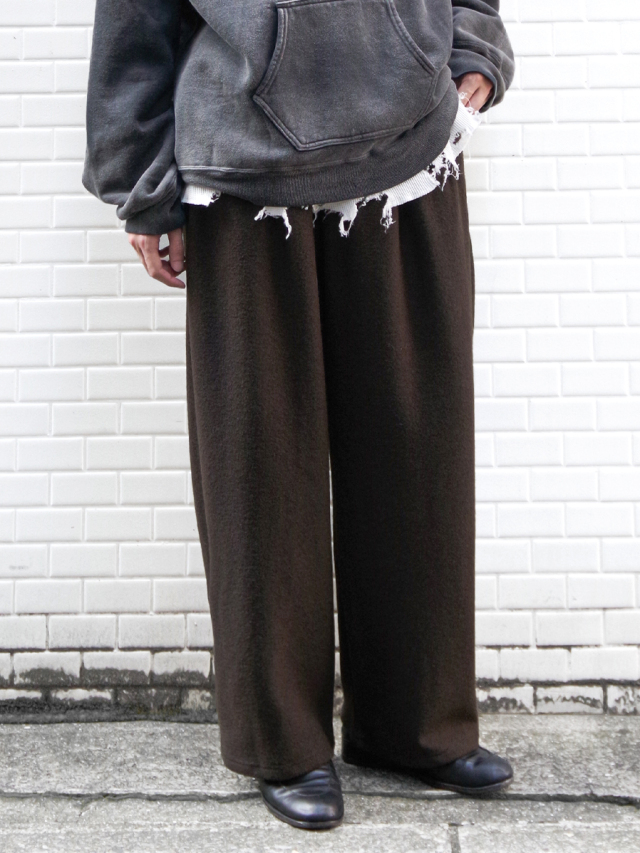 ANCELLM "WOOL CUT SLACKS" - D.BROWN
