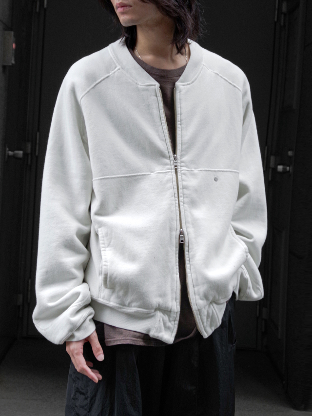 ANCELLM "FLEECE-LINED SWEAT VERSITY SHIRT" - WHITE