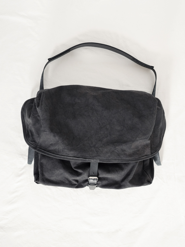 ANCELLM "CANVAS SHOULDER BAG" - BLACK