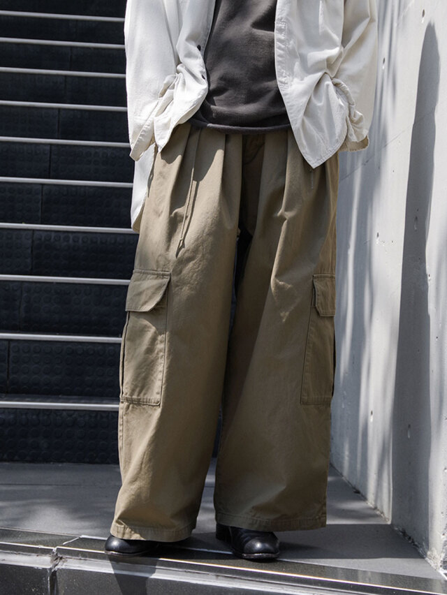 ANCELLM "POPLIN CARGO PANTS" - OLIVE