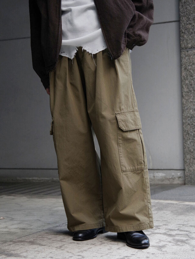 ANCELLM "POPLIN CARGO PANTS" - OLIVE