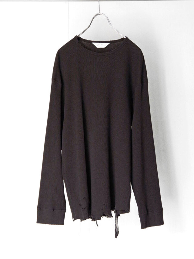 ANCELLM "DAMAGE WAFFLE CREW LS" - D.BROWN