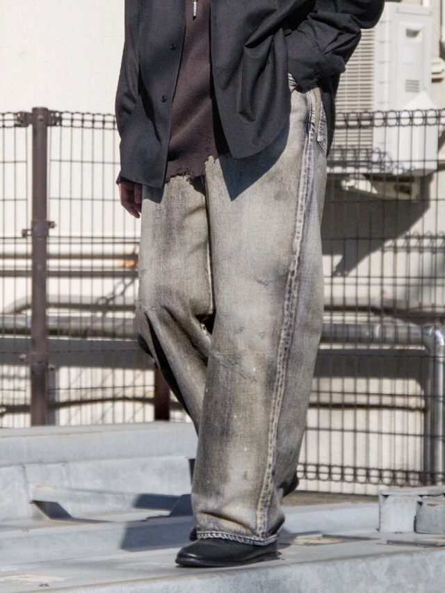 ANCELLM "#01 MIDTAPERED 5P DENIM PANTS" - BLACK