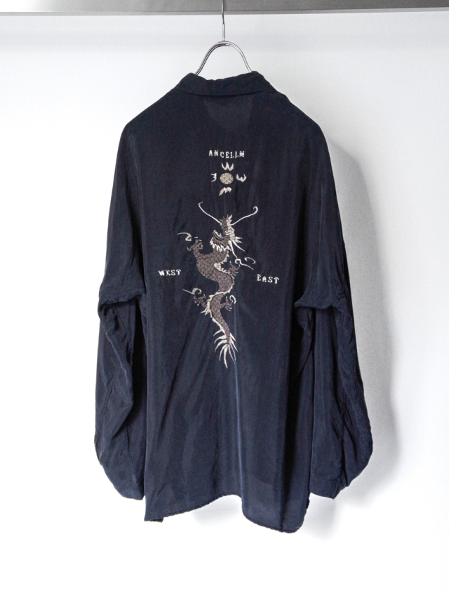 ANCELLM "EMBROIDERED SOUVENIR SHIRT" - NAVY