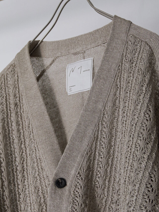 ANCELLM 26SS LACED KNIT CARDIGAN サイズ2 LACED KNIT CARDIGAN(BLACK) – ANCELLM