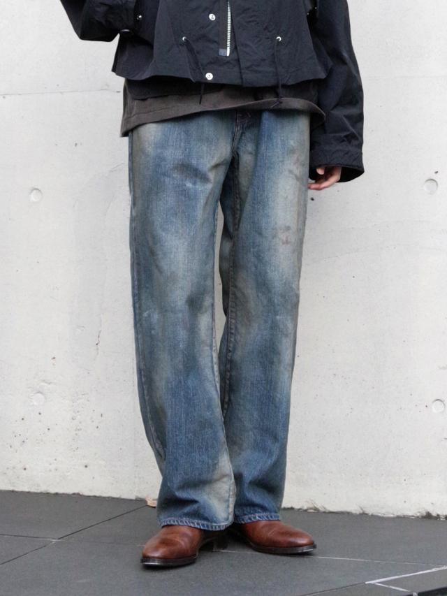 ANCELLM "AGING MIDDLE STRAIGHT 5P DENIM PANTS" - INDIGO