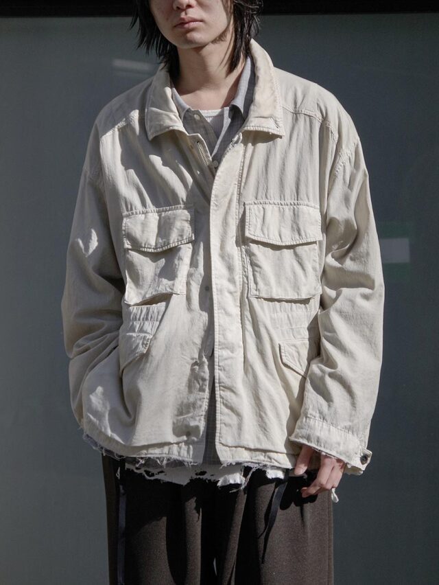 ANCELLM "AGING FIELD JACKET" - WHITE