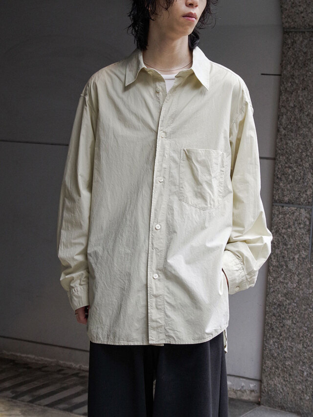 ANCELLM "SHRINK OVER SHIRT" - D.CREAM