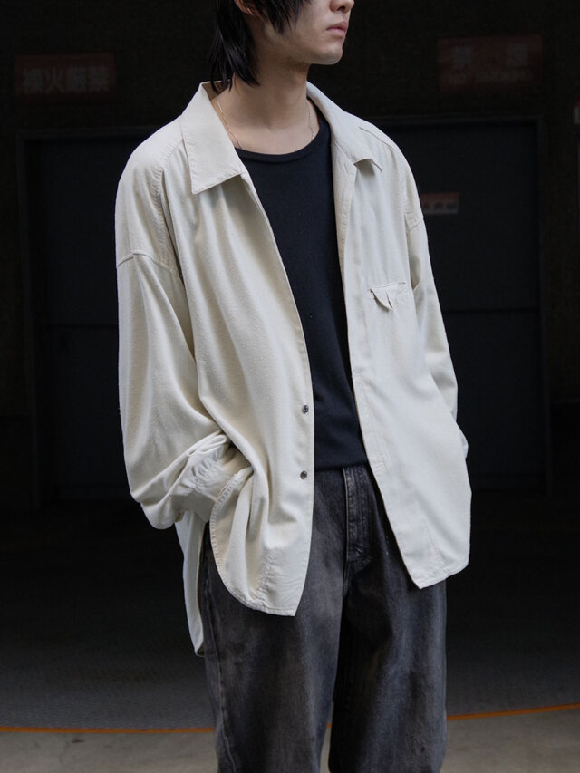 ANCELLM "SILK NEP LONG SHIRT" - OFF
