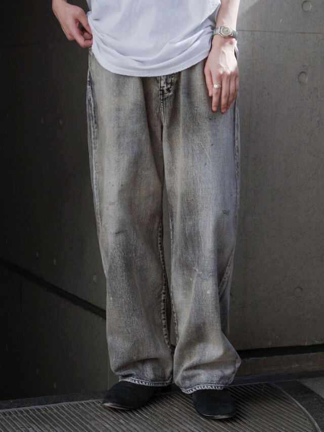 ANCELLM "#01 MIDTAPERED 5P DENIM PANTS" - BLACK