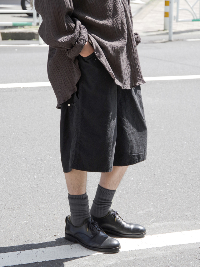 ANCELLM "C/S PAINTER SHORTS" - BLACK