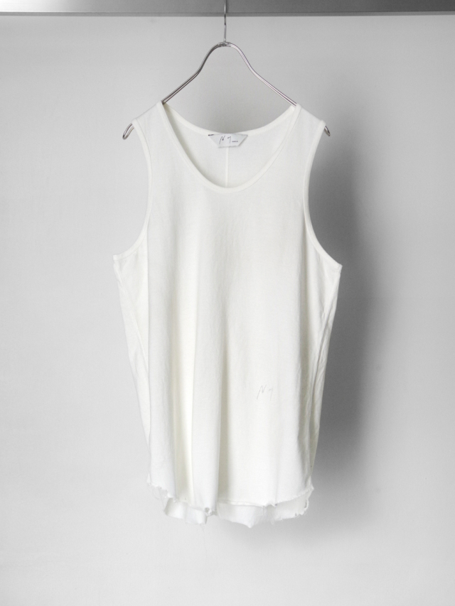 ANCELLM "UNEVENNESS TANK TOP" - G.WHITE