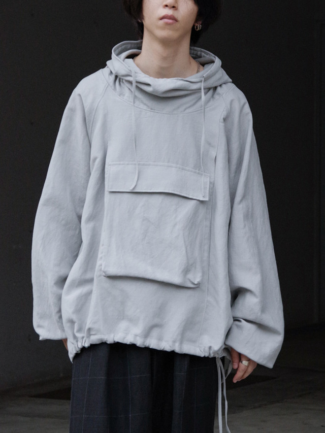 ANCELLM "W/L PULL OVER SHIRT" - BLUE GRAY