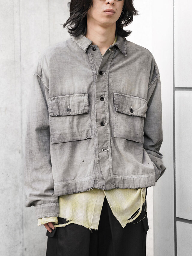 ANCELLM "CHAMBRAY SHIRTS JACKET" - BLACK