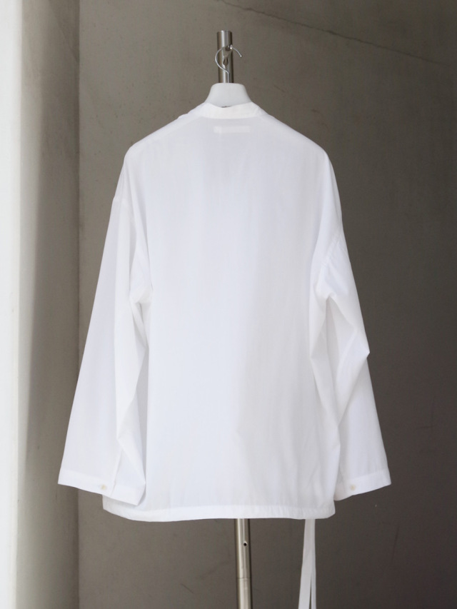 ANEI アーネイ/22AW 異素材切替え アシンメトリーシャツ ホワイト 3 580e31c006f17167444bc11fa455c8
