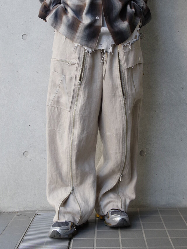 ANEI "AN-11 FLIGHT PANTS LINEN" - ECRU