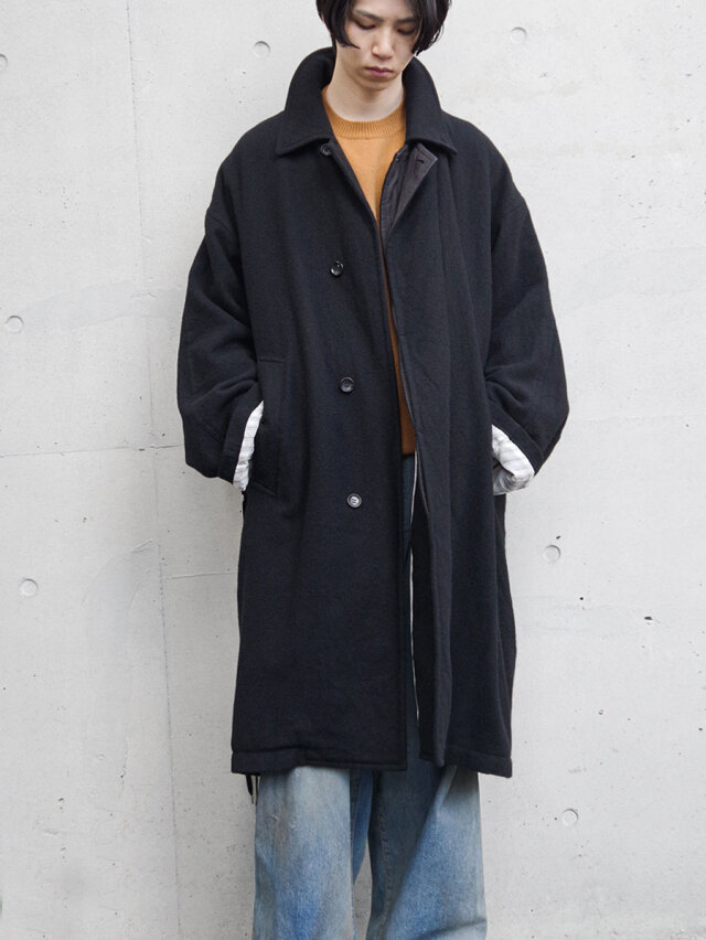 ANEI "ROUND COAT TWEED" - BLACK
