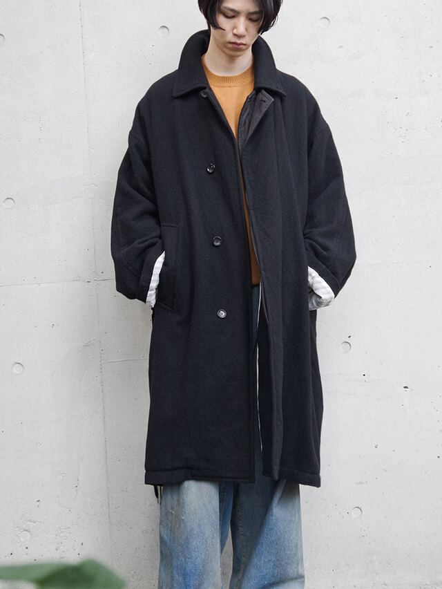 ANEI "ROUND COAT TWEED" - BLACK