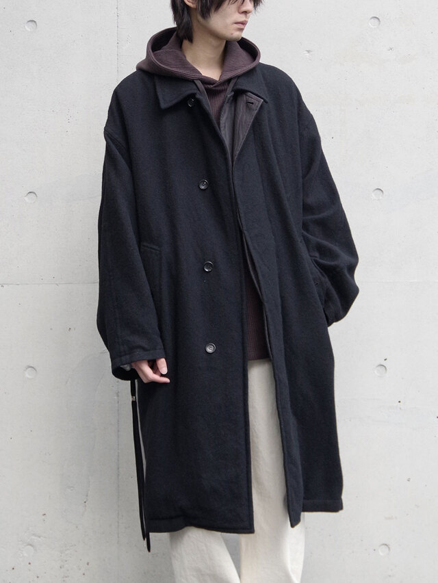 ANEI "ROUND COAT TWEED" - BLACK