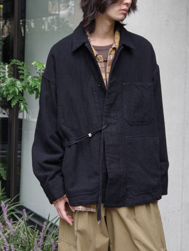 ANEI "F.E.W CHORE JKT TWEED" - BLACK