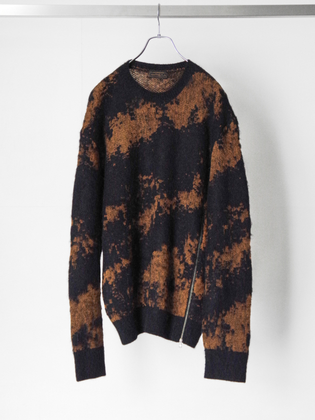 ANTHEM A "SURI-ALPACA JACQUARD KNIT PULLOVER" - BLACK
