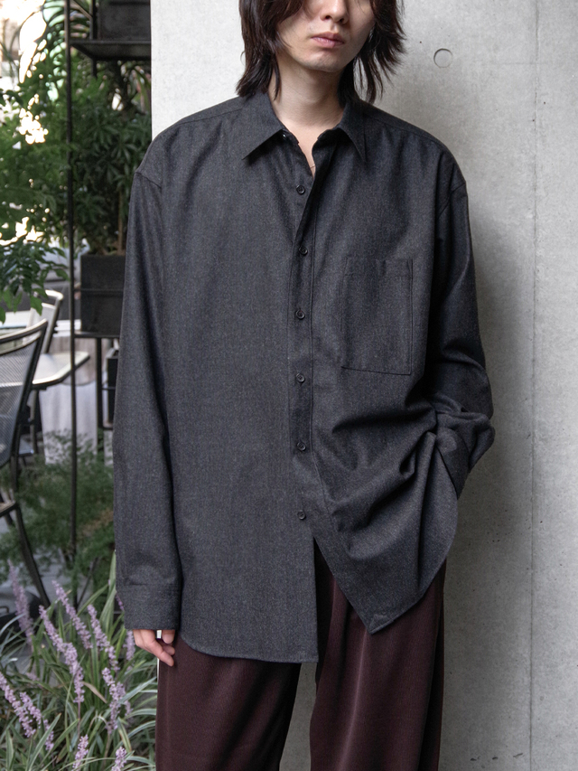 ANTHEM A "WOOL CASHMERE POPLIN SHIRTS" - CHARCOAL