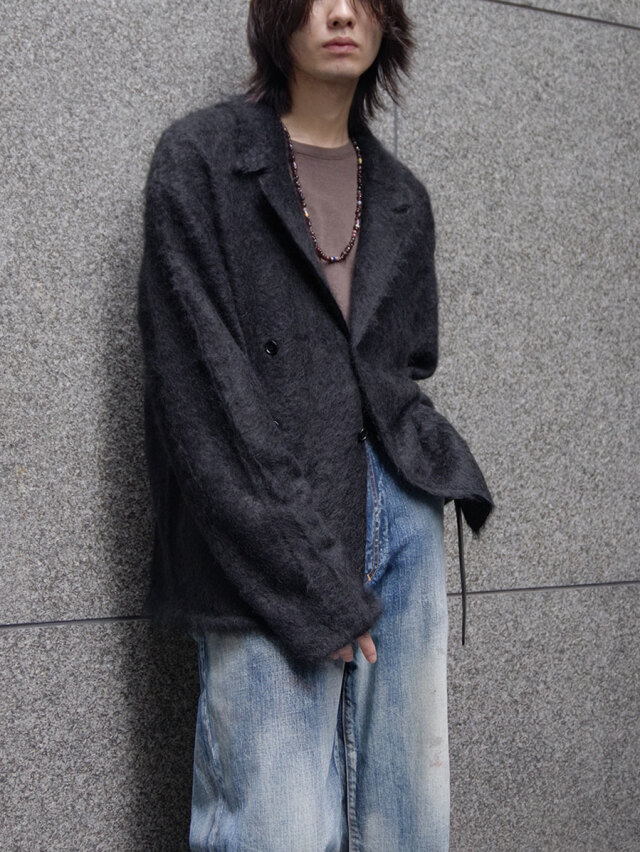 ANTHEM A "SUPER KID MOHAIR KNIT JACKET" - BLACK