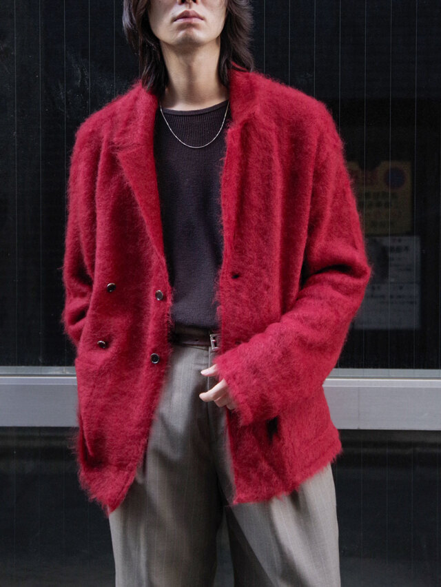 ANTHEM A "SUPER KID MOHAIR KNIT JACKET" - RED