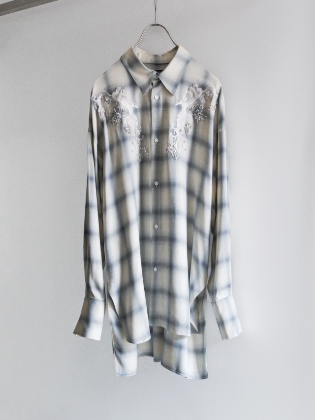ANTHEM A "EMBROIDERY RAYON OMBRE CHECK SHIRTS"