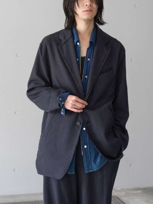 ANTHEM A "FLANNEL STRIPE BROKEN JACKET"