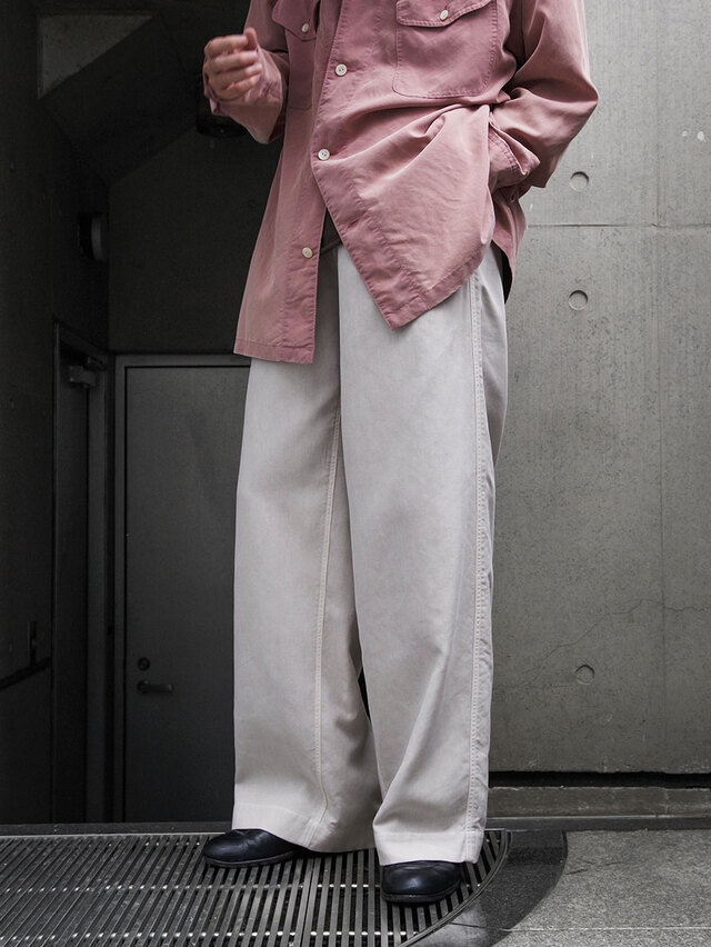 soe "Railway Wide Leg Trousers" - PINK BEIGE