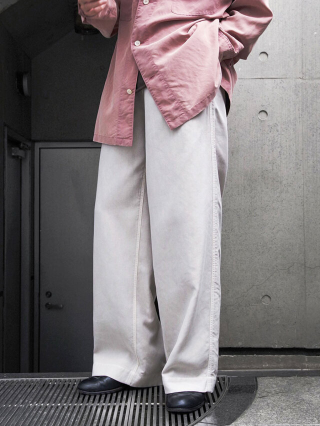 soe "Railway Wide Leg Trousers" - PINK BEIGE