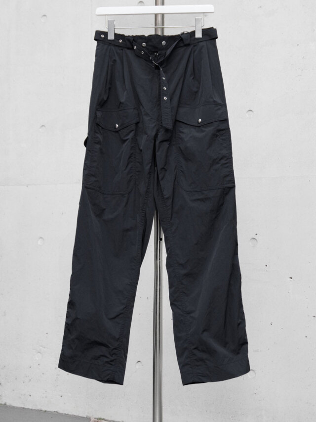 ANTHEM A "NYLON MILITARY BELTED PANTS" - BLACK