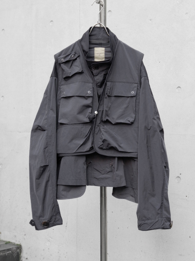 ANTHEM A "DOCKING NYLON SHORT BLOUSON" - GRAY