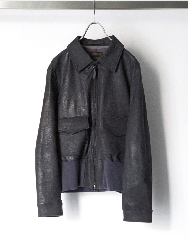 ANTHEM A "CRACK TERRY BLOUSON" - BLUE GRAY