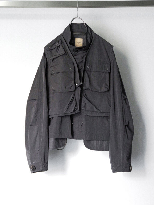 ANTHEM A "DOCKING NYLON SHORT BLOUSON" - GRAY