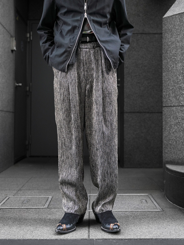 BED J.W. FORD "GLITTER DOUBLE WAIST PANTS" - SILVER