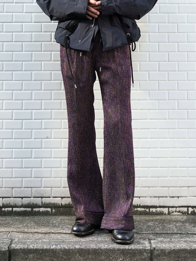 BED J.W. FORD "GLITTER FLARE PANTS" - PURPLE