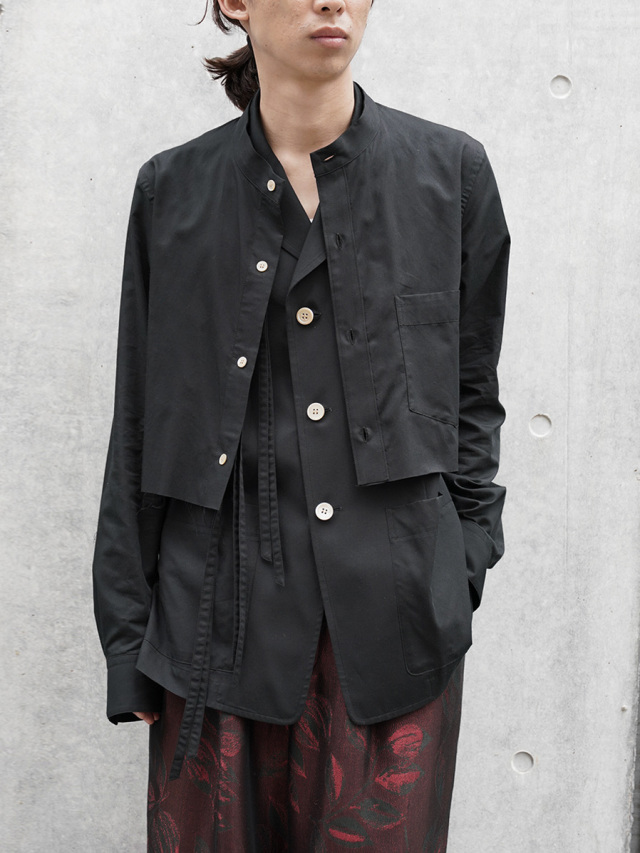BED J.W. FORD "Layered Vest Shirts inside" - BLACK