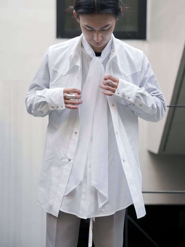 BED J.W. FORD "LAYERED WESTERN SHIRTS" - WHITE