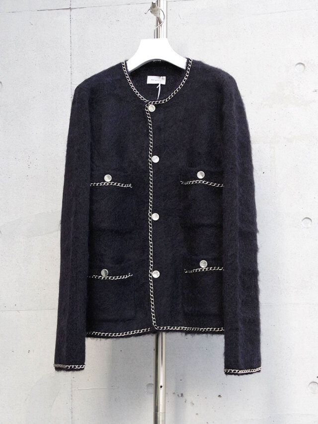 BED J.W. FORD "Chain Mohair Cardigan" - Black
