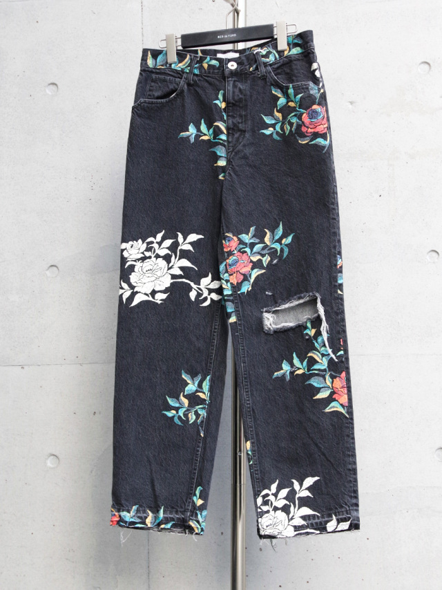 BED J.W. FORD "Flower Pattern Straight Denim Pants"