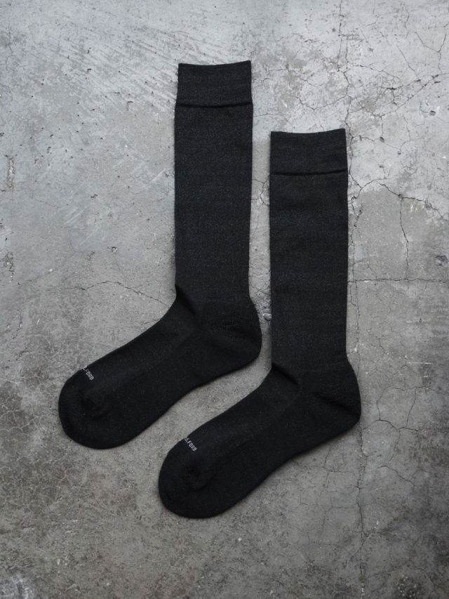 BED J.W. FORD "Glitter Long Socks" - BLACK