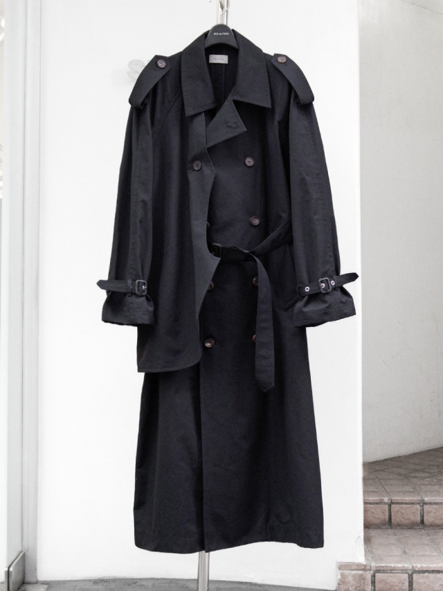 BED J.W. FORD "Violin Trench Coat" - BLACK