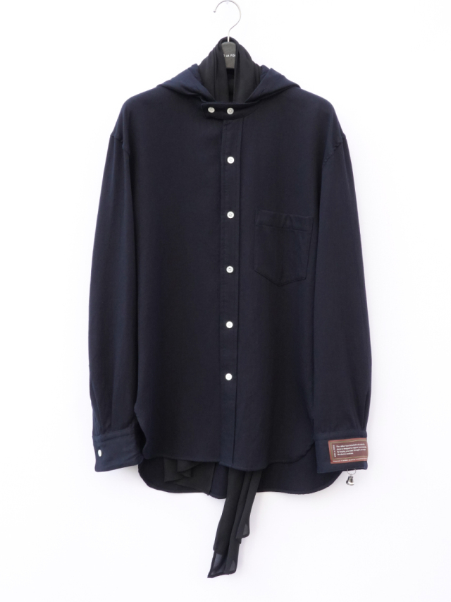 BED.jw.FORD ネイビー フード付きジャケット BED j.w. FORD/ベッドフォード】Lapel-less Jacket（テーラード