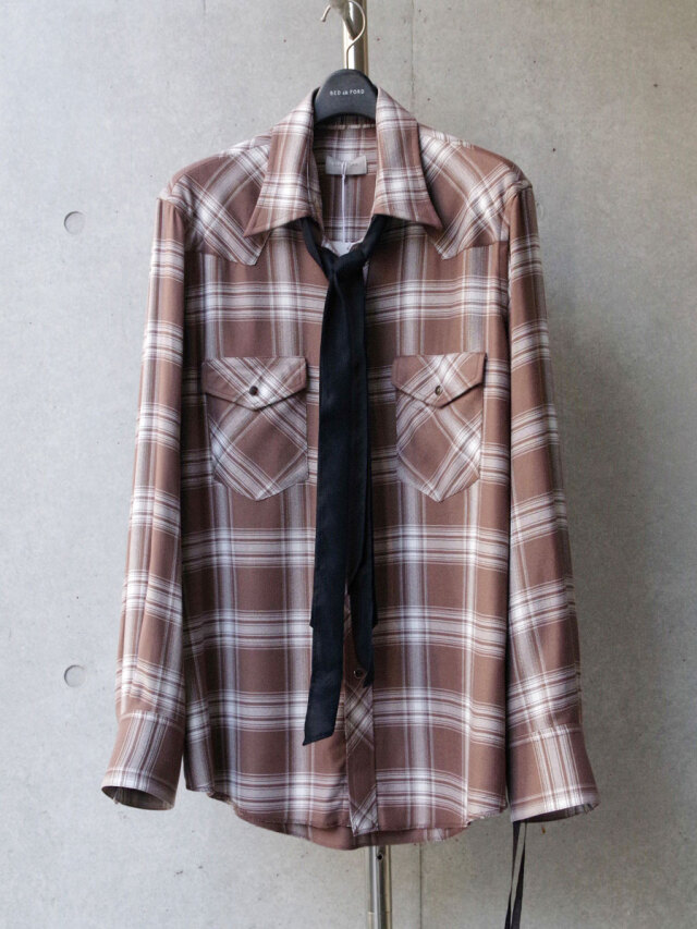 BED J.W. FORD "Ombre-check Bow Collar Western Shirts"